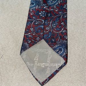 Christian Dior Tie (Dark Red/Blue/Gray)